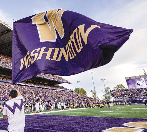 Husky Cheer with Flag