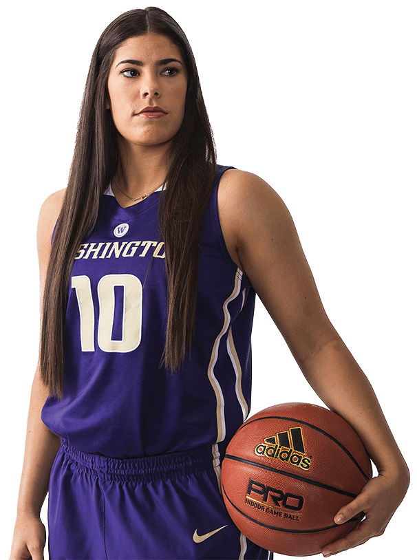 Kelsey Plum holding basketball