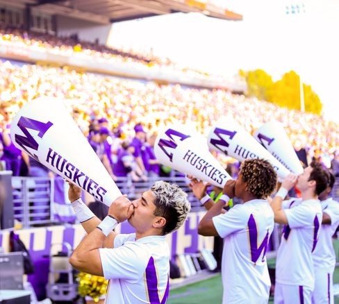 Cheerleaders at Football Game