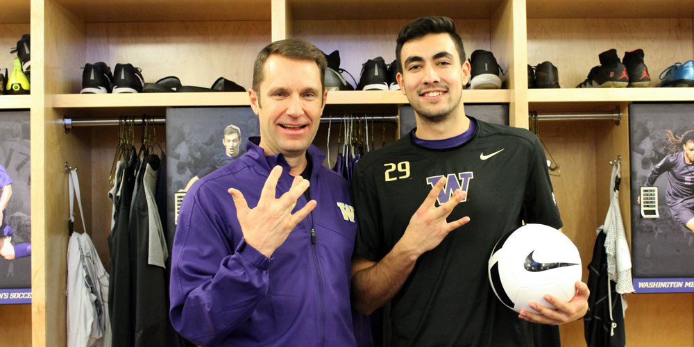 Mark Cairns with goalkeeper Saif Kerawala