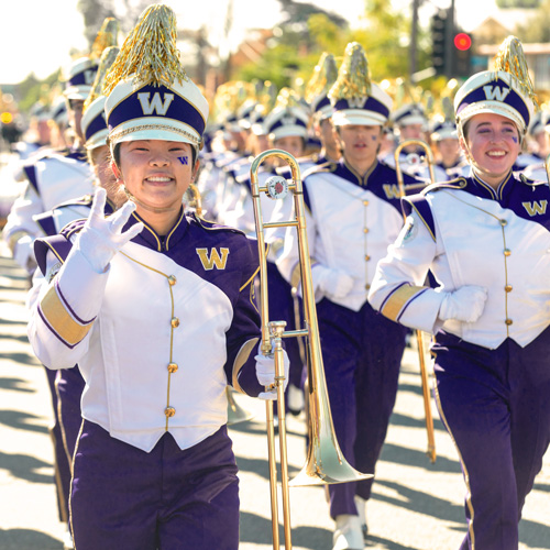 Band member at the Rose Bowl Parade