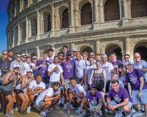 Men's Basketball team in Italy