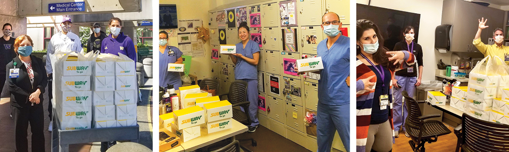 Women's Basketball coaches donate sandwiches to frontline workers