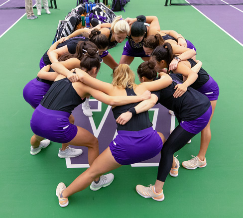 Women's Tennis huddle
