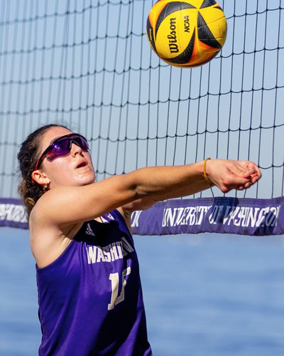 Reagan Peterson hitting volleyball