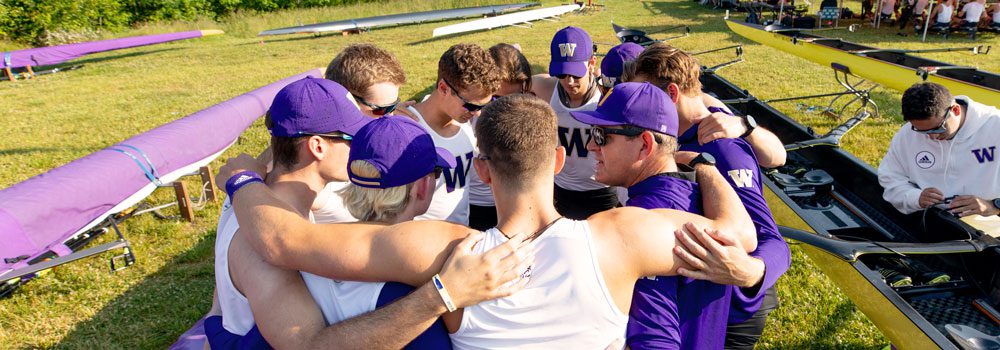 Men's Rowing team huddle