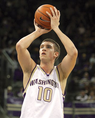 Spencer Hawes shooting a free throw