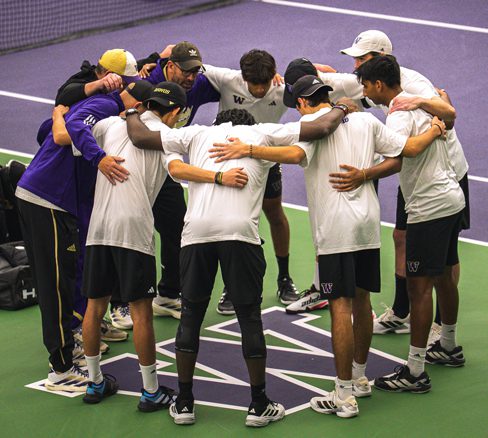 Men's Tennis team huddle